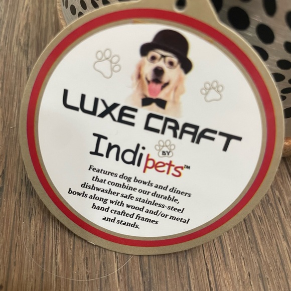 NEW Indipets wood stainless DOG Bowls - Picture 4 of 6